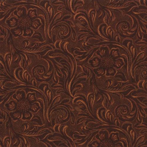 Moda Western Basics Tooled Leather Brown Fabric – Brown Blender by Sara Khammash