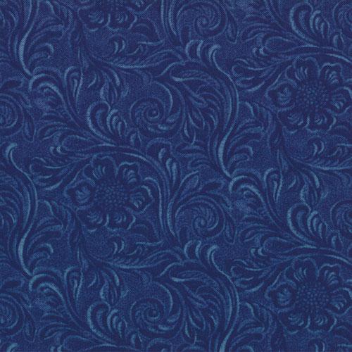 Moda Western Basics Tooled Leather Denim Fabric – Dark Blue Blender by Sara Khammash