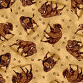 Tossed Bison Silky Minky Fabric 60" Wide by QT Fabrics – Soft Plush Wildlife Print for Blankets