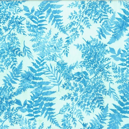 Hoffman Bali Batiks Fern French Blue Fabric – Blue Botanical Batik Blender