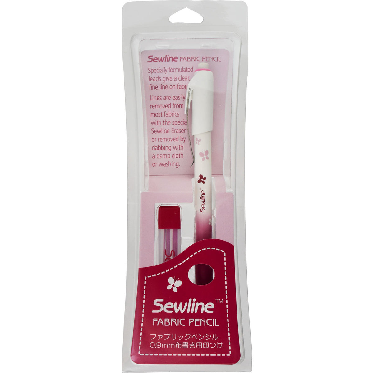 Sewline Mechanical Fabric Pencil with Pink Ceramic Leads & 6 Refills