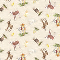 Clothworks - Farm Life Baby Animals Light Khaki Fabric – Print by Lexi Grenzer