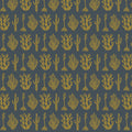 All Through the Land Desert In The Twilight Metallic Fabric – Blue Gray Southwest Metallic Blender