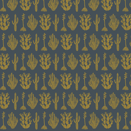 All Through the Land Desert In The Twilight Metallic Fabric – Blue Gray Southwest Metallic Blender