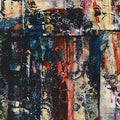 Robert Kaufman Wishwell Warehouse District Vintage Fabric – Abstract Artistic Print by Leslie Tucker Jenison