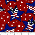 Choice Fabrics Patriotic Large Stars on Red Fabric – Red Patriotic Blender