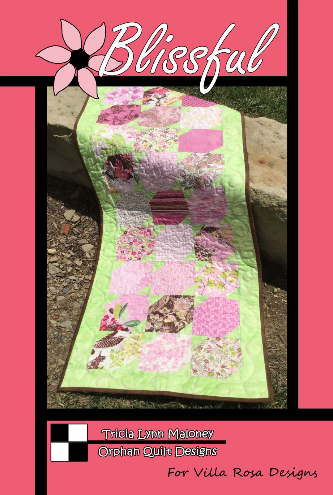 Blissful - Villa Rosa - Table Runner - 17 x 44 - 5" Charms