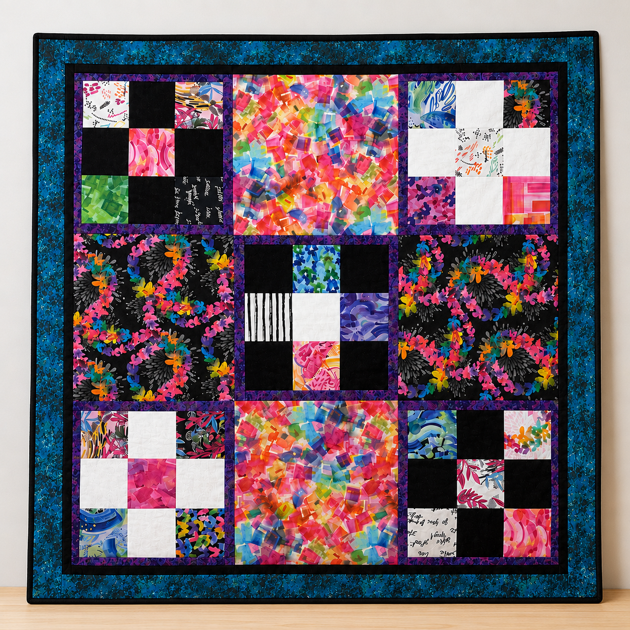 Joyful Journey Quilt Kit | Country Life Pattern by Villa Rosa Designs | Finished Size 55" x 55"
