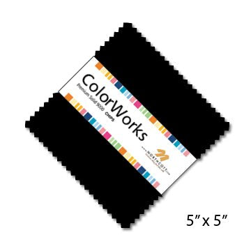 Northcott Colorworks Black Chips - 42-Piece 5" Fabric Squares by Northcott Studio