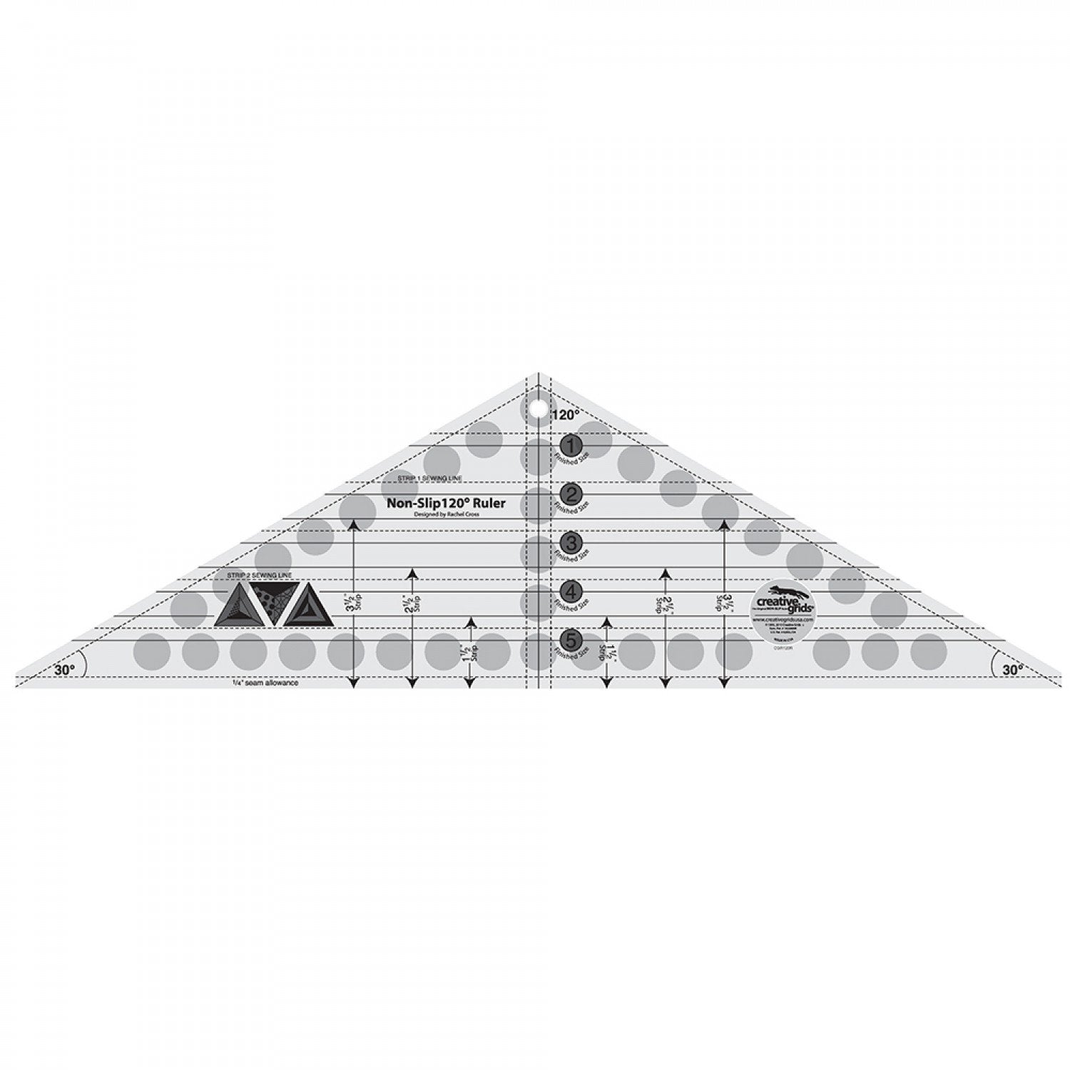 120 Degree Triangle Ruler 6.5" x 21.5" - Creative Grids - CGR120R