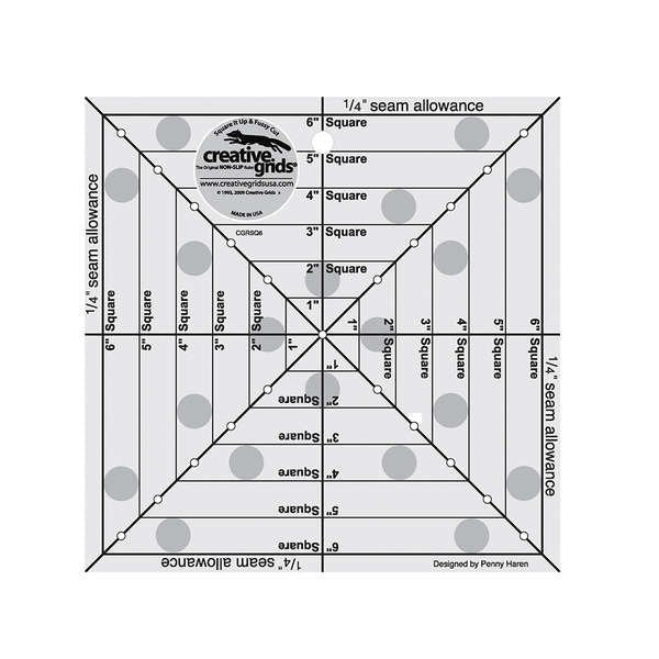 6.5" Square It Up/Fussy Cut Square Ruler - Creative Grids - CGRSQ6