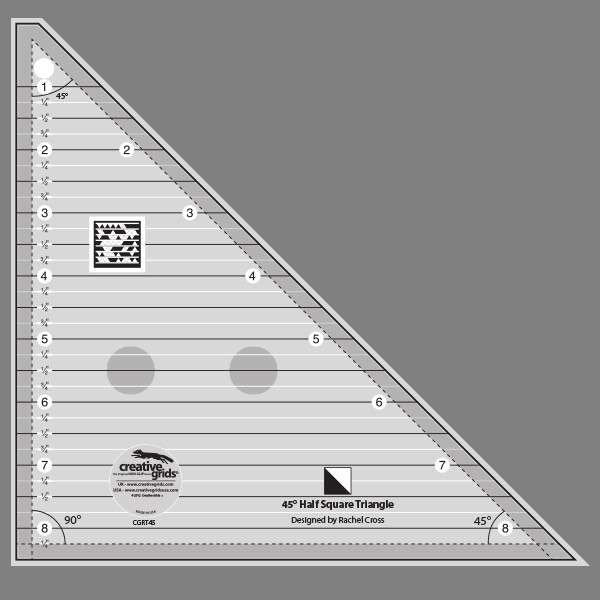 45 Degree Half Square Triangle Ruler - Creative Grids - CGRT45