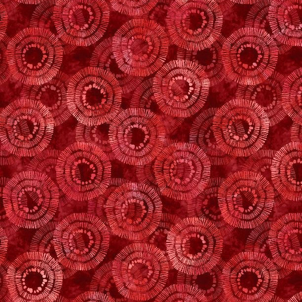 Wilmington Prints - Circle Burst Red Wide Quilt Backing Fabric 108" – Red Geometric Print
