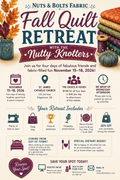 Fall Quilt Retreat with the Nutty Knotters – November 15–18, 2026