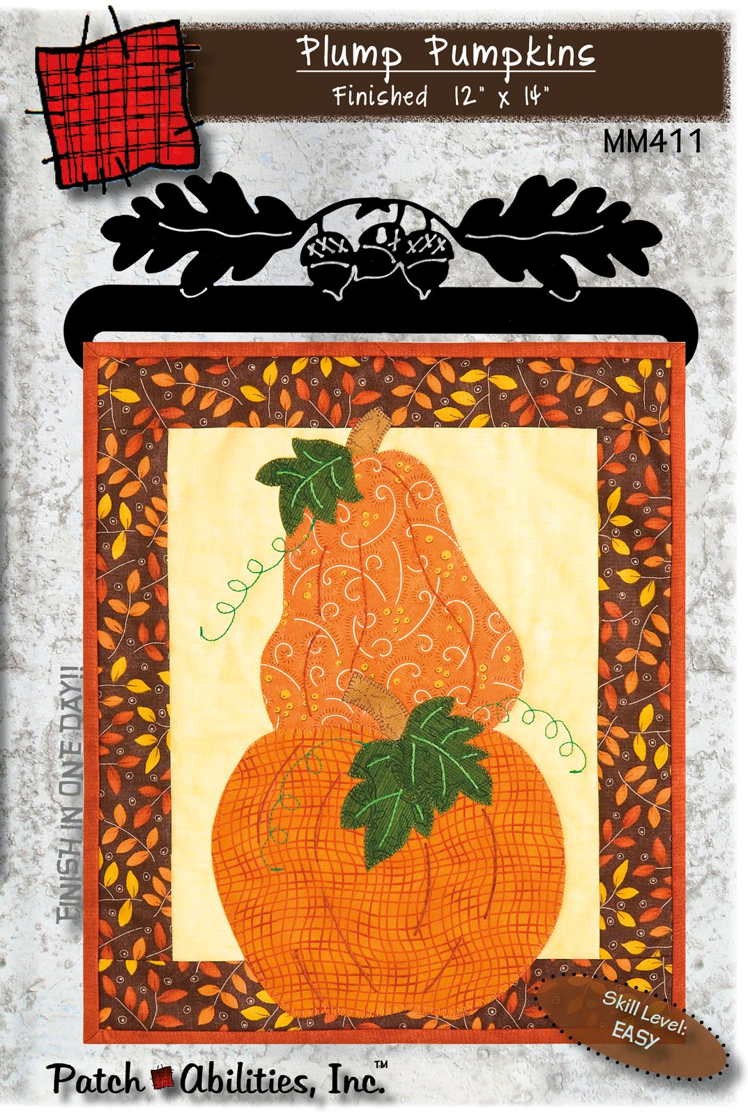 Plump Pumpkins by Julie Wurzer - Wall Hanging Pattern – 12"x14" for Patch Abilities