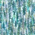 COMING SOON! Hill Shine Mist Fabric – Aqua Forest Print by Rose Halsey from Robert Kaufman