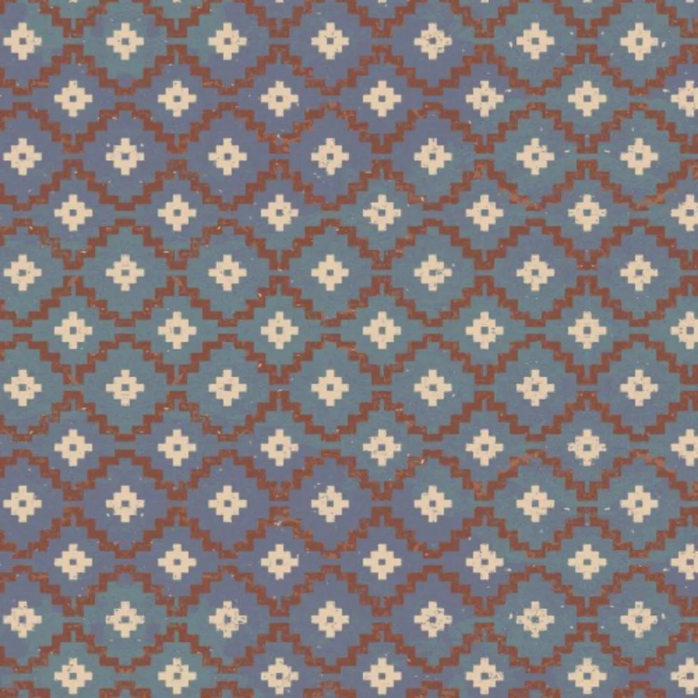 Clothworks Hold Your Horses Dark Denim Southwest Geo Fabric – Blue Southwest Geometric Print