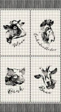 Michael Miller - Life is Better on the Farm Cream Farm Life Panel Fabric – Farm Animal Panel