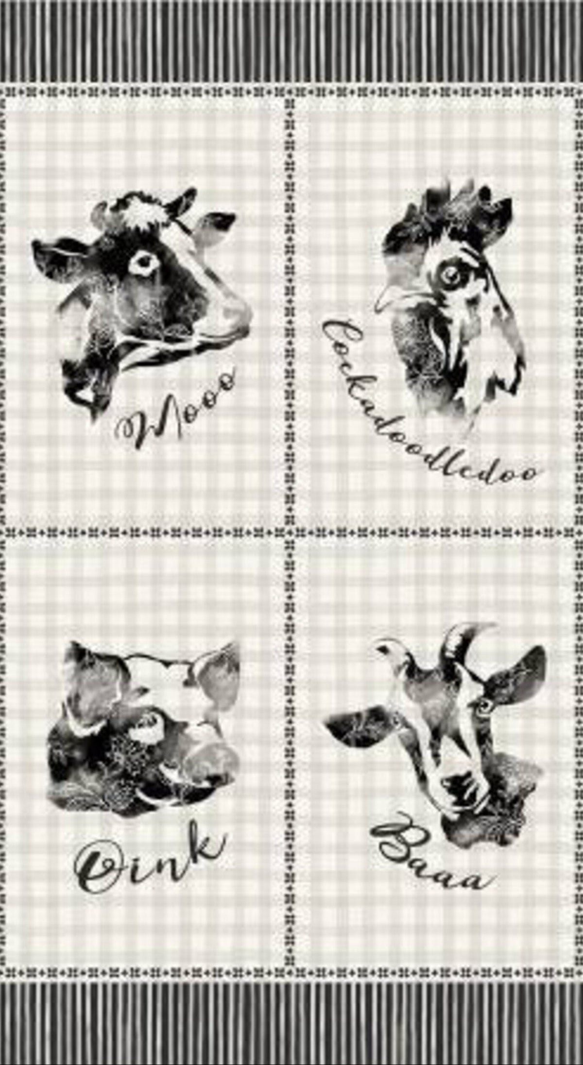Michael Miller - Life is Better on the Farm Cream Farm Life Panel Fabric – Farm Animal Panel
