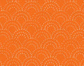 Ruby Star Society On Your Mark Stamped Clamshell Orange Fabric – Orange Geometric Print by Rashida Coleman-Hale