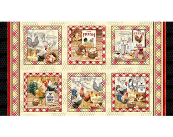 14. Michael Miller - Early to Rise - Great Eggspectations-6 Block-24" Panel - DCX12073-STRA