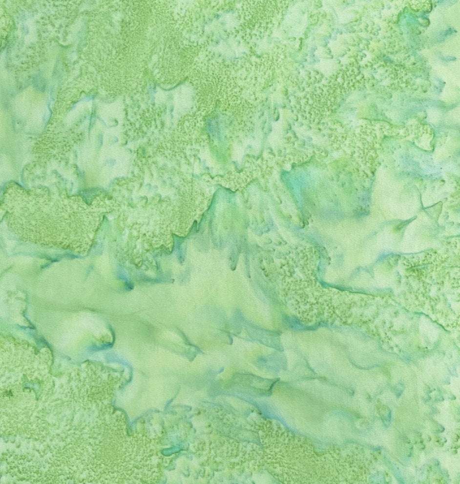 Hoffman Bali Batik Watercolors Monstera Fabric – Green Batik Blender