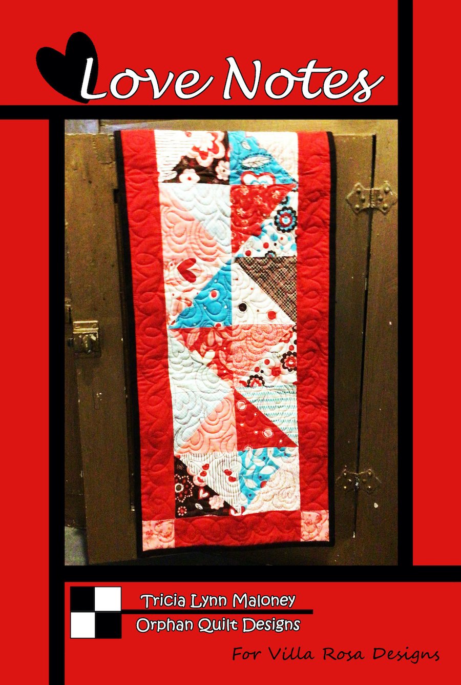 Love Notes-Bed-Table Runner - Villa Rosa - 12x45" - 5" Squares