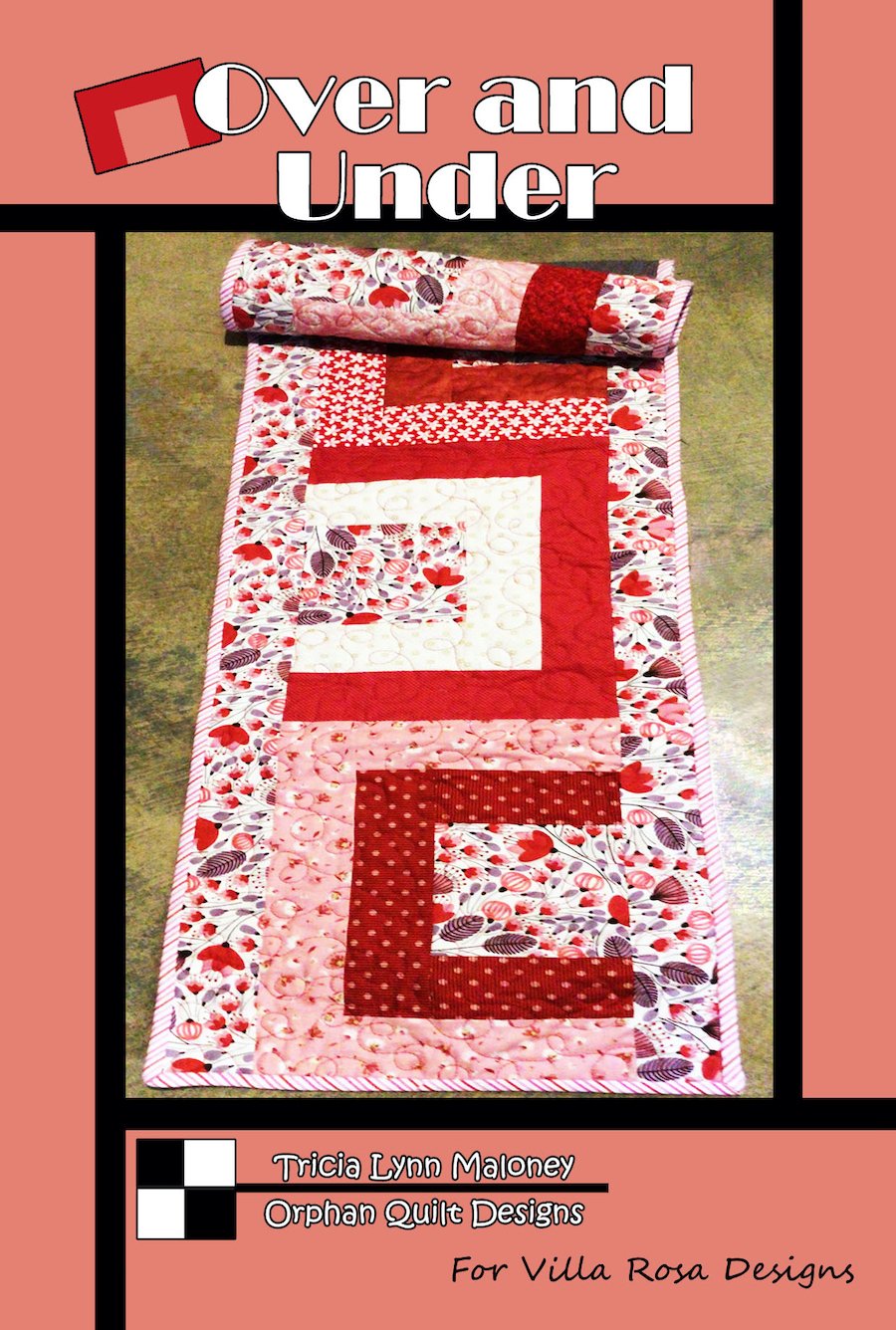 Over and Under - Bed/Table Runner - Villa Rosa - 12x48" - Theme/2.5" Strips