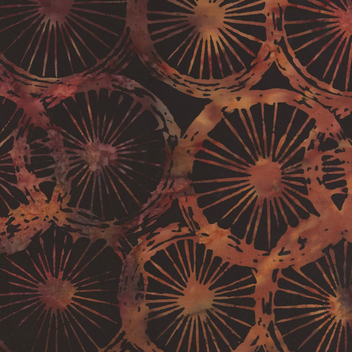 Hoffman Bali Batiks Harvest Glow Spice Fabric – Orange Floral Batik Blender