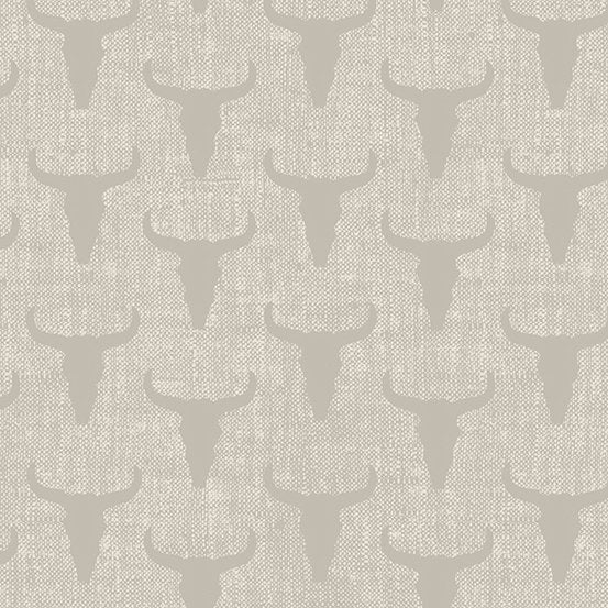 Andover Ranch Hand Bone Fabric – Gray Western Print
