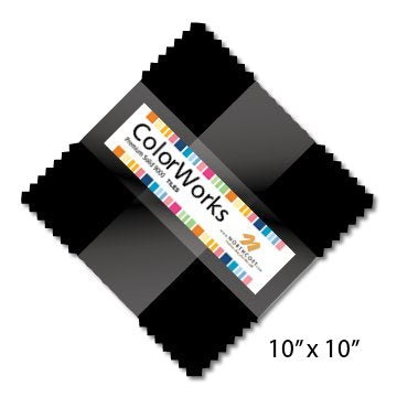 Northcott Colorworks Black Tiles - 42-Piece 10" Fabric Squares by Northcott Studio